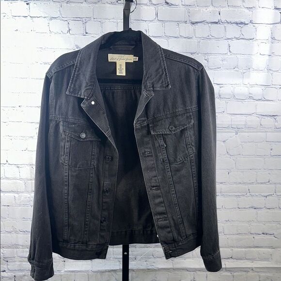 🖤 H&M L.O.G.G. Black Denim Jacket - Size Small - Picture 1 of 3